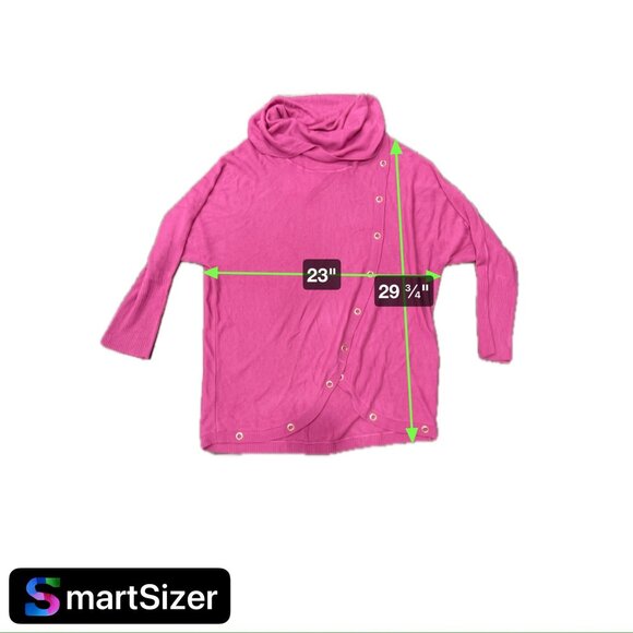 Birch NY NWT Womens Fuchsia Cowl Neck Pullover Sweater with Button Details SZ XL - Picture 9 of 10
